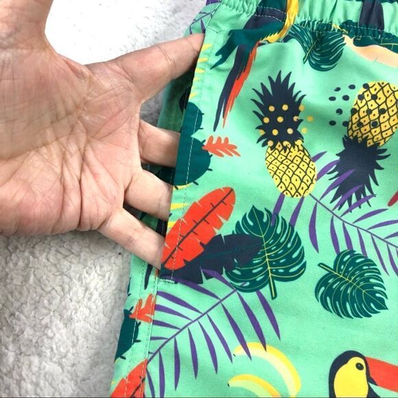 EUBI SWIM TRUNKS TROPICAL BIRD PRINT - Picture 4 of 12